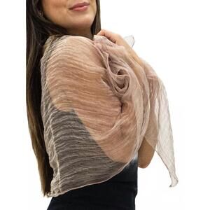 NEW RANDI & WILL COLLECTION women's dauphin scarf in metallic pink